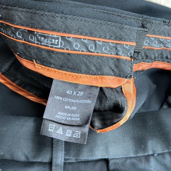 HAGGAR Black Select No Iron Cotton Straight Leg Pants Men’s - Picture 3 of 8